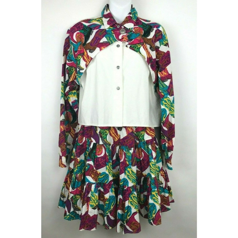 Vintage Circle T by Marilyn Lenox Top & Skirt Cowg